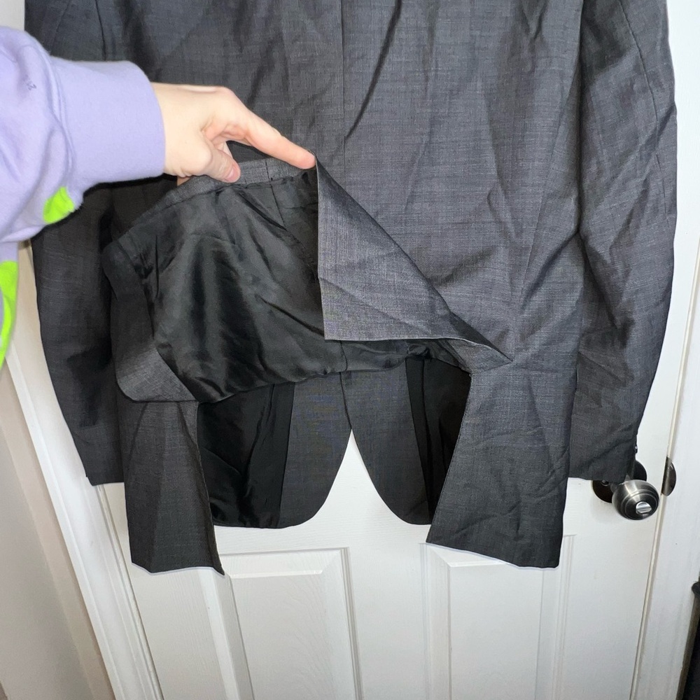Michael Kors Men’s 42 Reg 100% Wool Dark Gray Black Sport Coat Jacket 42R - Picture 11 of 16